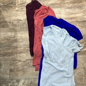 Torrid Bundle Women's Button Down Shirts - Blue, Light Blue, Pink, Purple